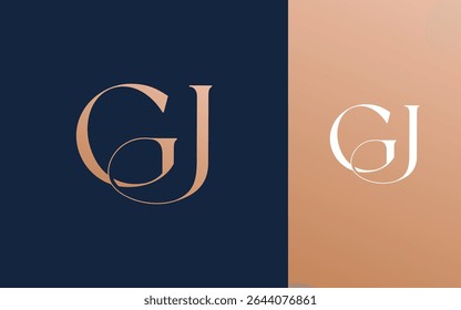 Initial letter GJ JG logo design vector illustration for couple, wedding, and business