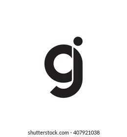initial letter gj linked circle lowercase monogram logo black