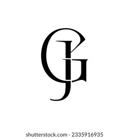Letra inicial diseño del logotipo GJ creativo símbolo moderno monograma
