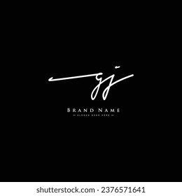 Initial Letter GJ Vector Logo Template in handwritten Signature Style