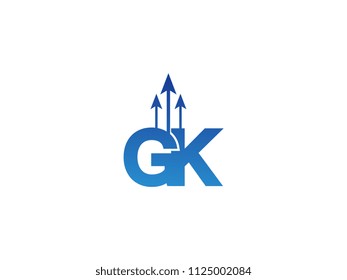 Initial Letter GK Arrow Chart Finance Business