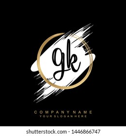 Initial letter GK beautiful handwriting logo vector template