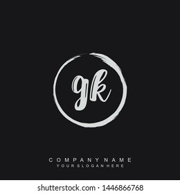 Initial letter GK beautiful handwriting logo vector template