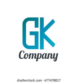 Initial Letter GK Design Logo