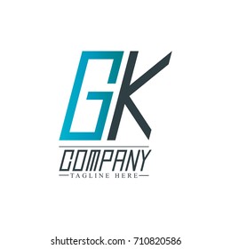 Initial Letter GK Design Logo