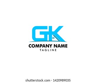 Initial Letter GK House Logo