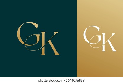 Anfangsbuchstabe GK KG Logo Design Vektorgrafik für Paar, Hochzeit und Geschäft