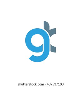 initial letter gk linked round lowercase logo blue