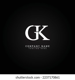 Initial Letter GK Logo - Minimal Alphabet Logo