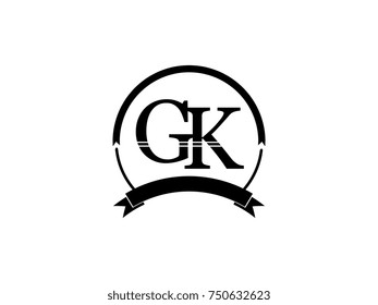 initial letter GK logo monogram retro black