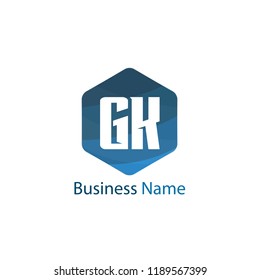 Initial Letter GK Logo Template Design