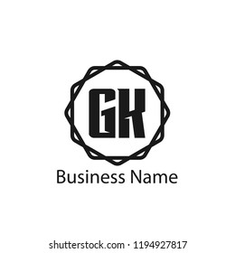 Initial Letter GK Logo Template Design