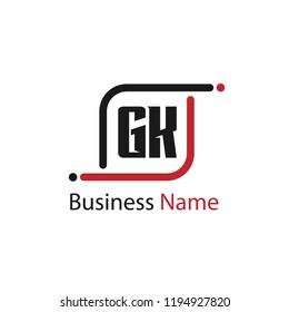 Initial Letter GK Logo Template Design