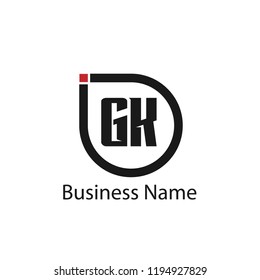 Initial Letter GK Logo Template Design