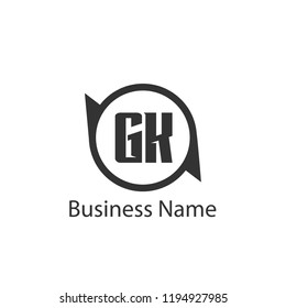 Initial Letter GK Logo Template Design