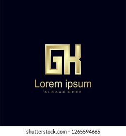 Initial Letter GK Logo Template Vector Design