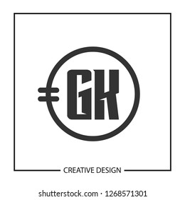 Initial Letter GK Logo Template Design
