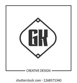 Initial Letter GK Logo Template Design