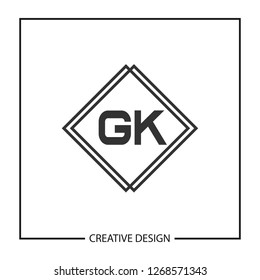 Initial Letter GK Logo Template Design