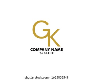 Initial Letter GK Logo Template Design