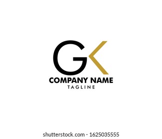 Initial Letter GK Logo Template Design