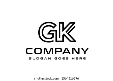 Initial letter GK logo vector template