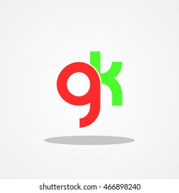 Initial letter GK lowercase logo design template red green