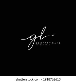 Initial letter GL calligraphy handwritten logo. Handwritten alphabet in the logo template. Letters and Alphabet for your logo design.