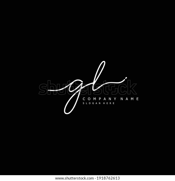 Initial Letter Gl Calligraphy Handwritten Logo: เวกเตอร์สต็อก (ปลอดค่า ...