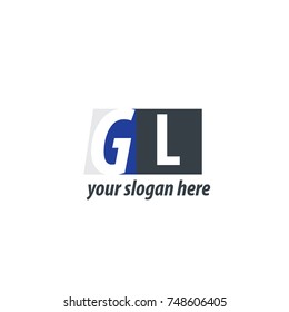 Initial Letter GL Design Logo With Square