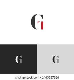 Initial Letter gl g l uppercase modern logo design template elements. red letter Isolated on black white grey background. Suitable for business, consulting group company.