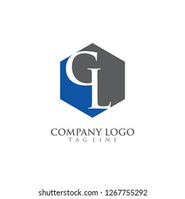 Initial Letter gl, lg Logo design Template Design vector