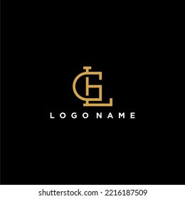 initial letter gl or lg luxury monogram logo design