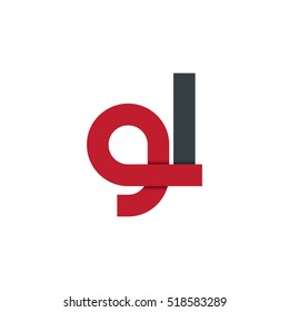 Initial Letter GL Linked Design Logo Red Black