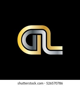 Initial Letter GL Linked Design Logo Gold Silver