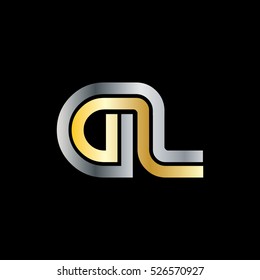 Initial Letter GL Linked Design Logo Silver Gold