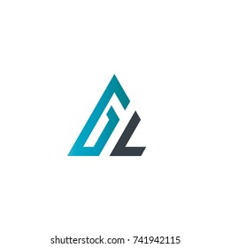 Initial Letter GL Linked Triangle Design Logo