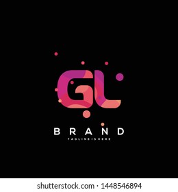 Initial letter GL logo with colorful background, letter combination logo design for creative industry, web, business and company. - Vector