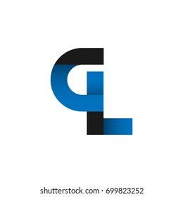Initial letter GL logo design concept in blue and black color