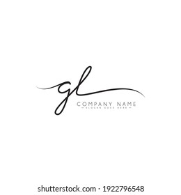 Initial Letter GL Logo - Handwritten Signature Style Logo