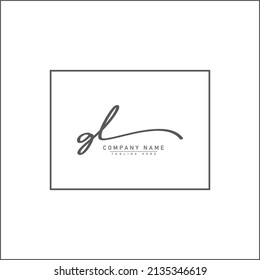 Initial Letter GL Logo - Handwritten Signature Logo