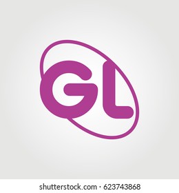 initial letter gl logo on white background