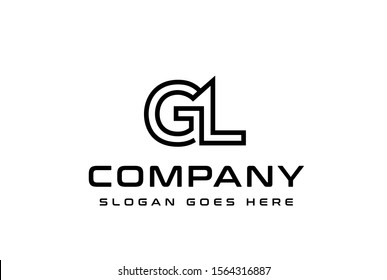 Initial letter GL logo vector template