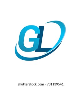 initial letter GL logotype company name colored blue swoosh design concept. vector logo for business and company identity.