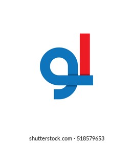 Initial Letter GL Lowercase Design Logo Blue Red