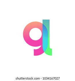 Initial Letter GL Lowercase Logo green, pink and Blue, Modern and Simple Logo Design.