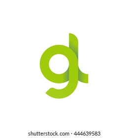 initial letter gl modern linked circle round lowercase logo green