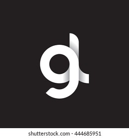 initial letter gl modern linked circle round lowercase logo white black