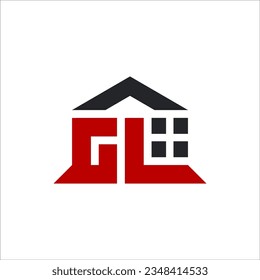 initial letter gl real estate logo design