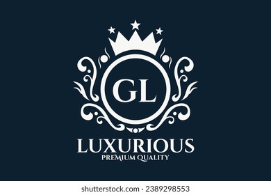 Initial  Letter GL Royal Luxury Logo template in vector art for luxurious branding  vector illustration.